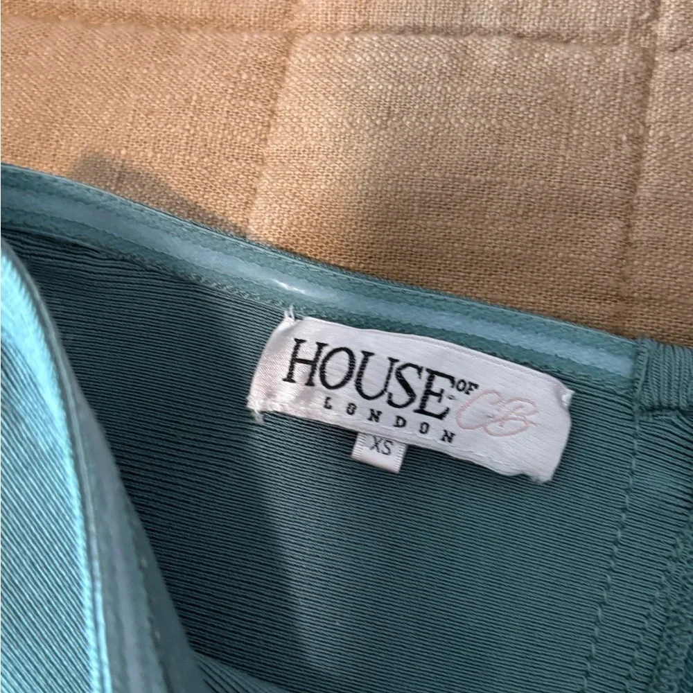 House of CB Aqua Suiza Bandage Pencil Skirt & Top Coordinating Set. Size XS